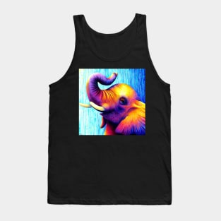 Vibrant baby elephant artwork Tank Top